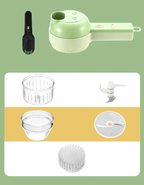 Load image into Gallery viewer, 4In1 Electric Vegetable Cutter Set Handheld Wireless Electric Garlic Masher Food Chopper Meat Grinder Machine Food Peel Slice
