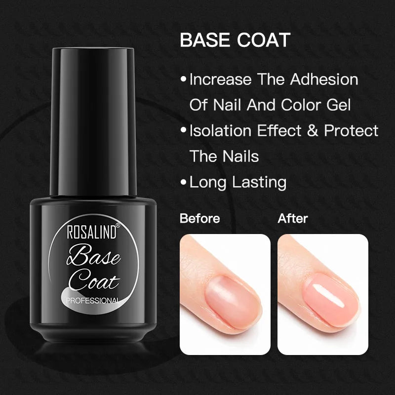 ROSALIND Bright Gel Nail Polish Mini 5ml Gel Polish Colorful Need UV Nail Lamp Semi-Permanent Base Top Gel Varnishes