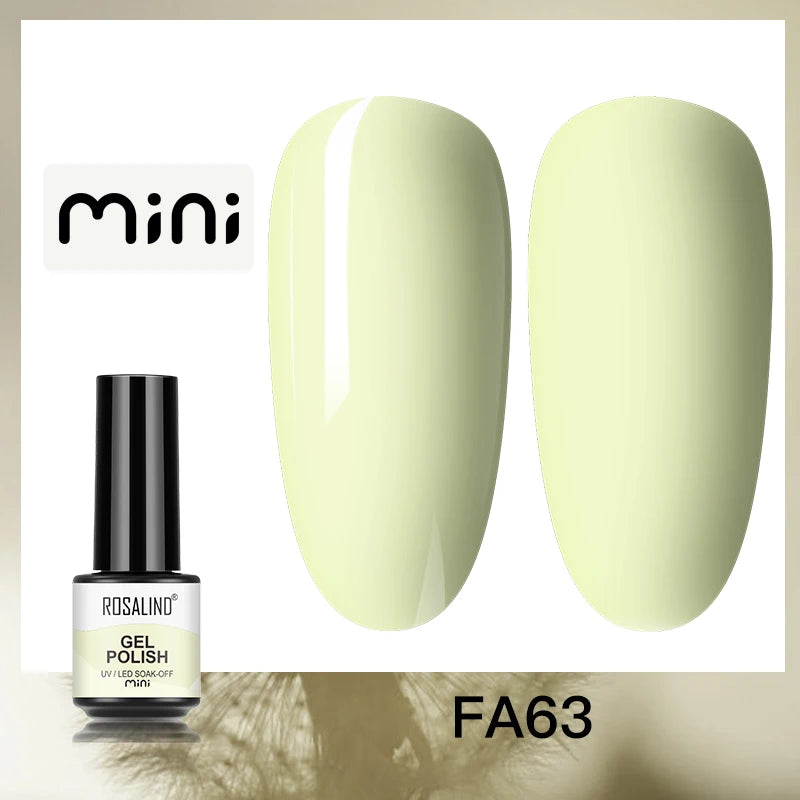ROSALIND Bright Gel Nail Polish Mini 5ml Gel Polish Colorful Need UV Nail Lamp Semi-Permanent Base Top Gel Varnishes
