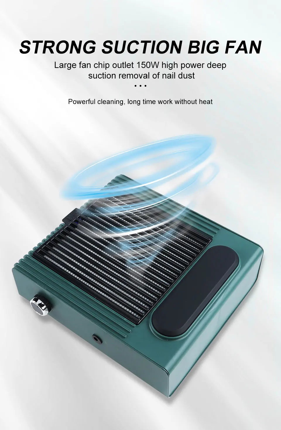 80W Powerful Nail Dust Collector For Manicure Nail Vacuum Cleaner With Fitter Nail Dust Fan Manicure Salon Equipment