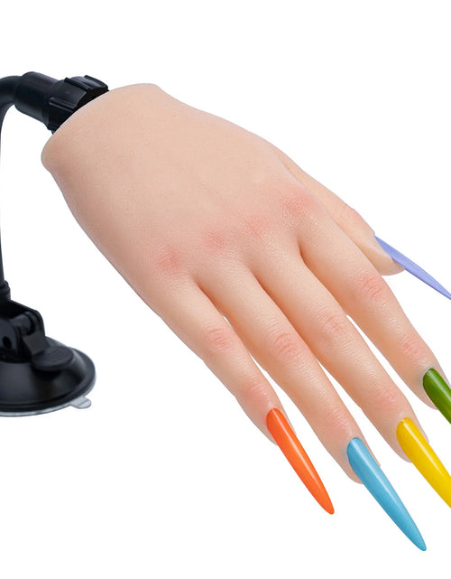Load image into Gallery viewer, Nail Training Practice Hand For Acrylic Nails Silicone Fake Hands To Nail Practice Hand Model Filming Props Veikmv
