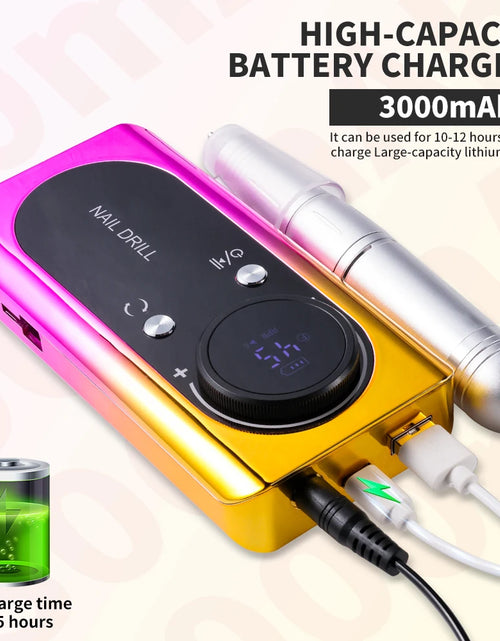 Load image into Gallery viewer, 45000RPM Nail Drill Machine Kit Rechargeable Electric Portable Nail Sander File for Gel Nails Polishing For Manicure Salon Home
