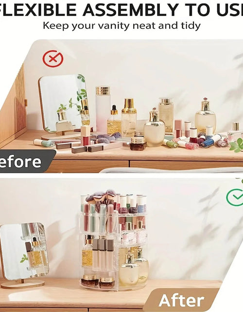 Load image into Gallery viewer, 360° Rotating Makeup Organizer, Spinning Bathroom Organizer Countertop, organizer for cosmetics,Cosmetic Holder Shelf,(Clear)
