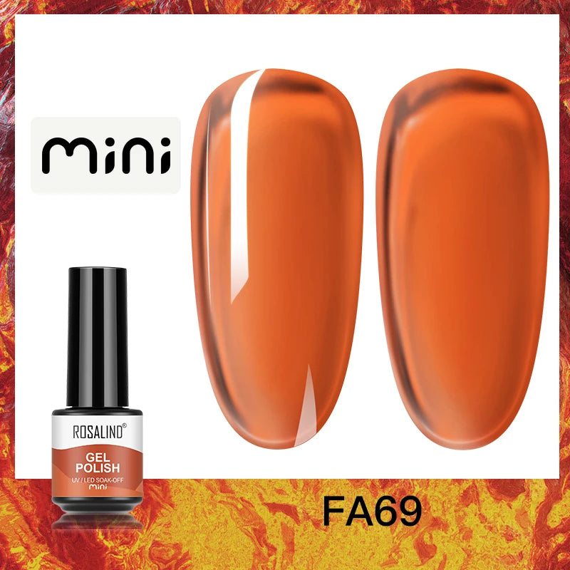 ROSALIND Bright Gel Nail Polish Mini 5ml Gel Polish Colorful Need UV Nail Lamp Semi-Permanent Base Top Gel Varnishes