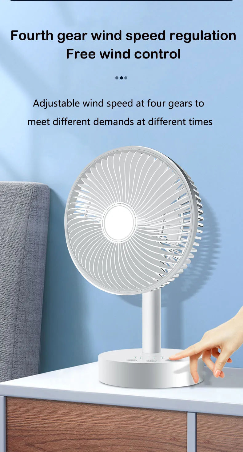 3600mAh USB Desk Fan 4 Speed Adjustable Desktop Table Fan with Strong Wind Quiet Operation Kipas USB Oscillating Fan