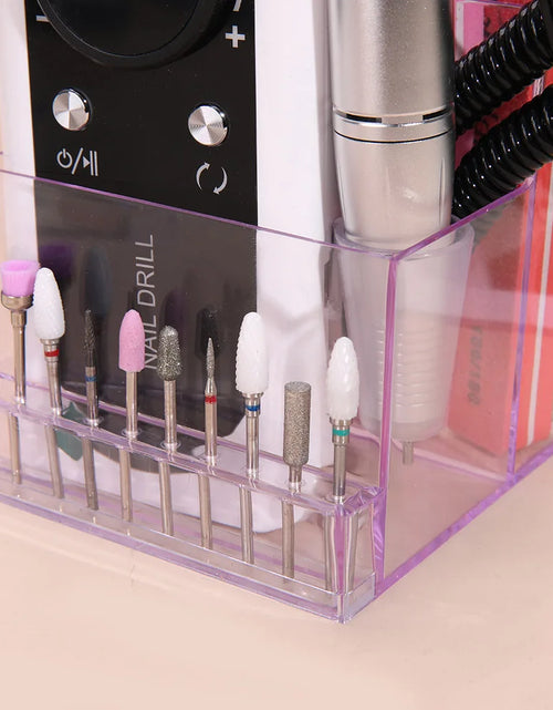 Load image into Gallery viewer, Nail Drill Bits Holder Display Clear Nail Display Box Transparent Makeup Storage Organizer Nail Manicure Tools
