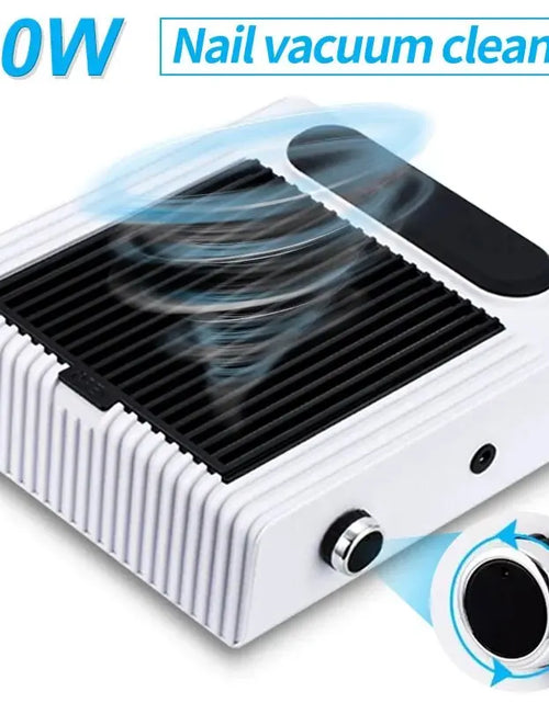 Load image into Gallery viewer, 80W Powerful Nail Dust Collector For Manicure Nail Vacuum Cleaner With Fitter Nail Dust Fan Manicure Salon Equipment
