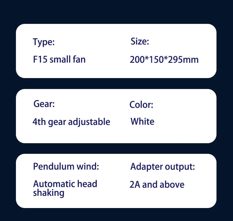 3600mAh USB Desk Fan 4 Speed Adjustable Desktop Table Fan with Strong Wind Quiet Operation Kipas USB Oscillating Fan