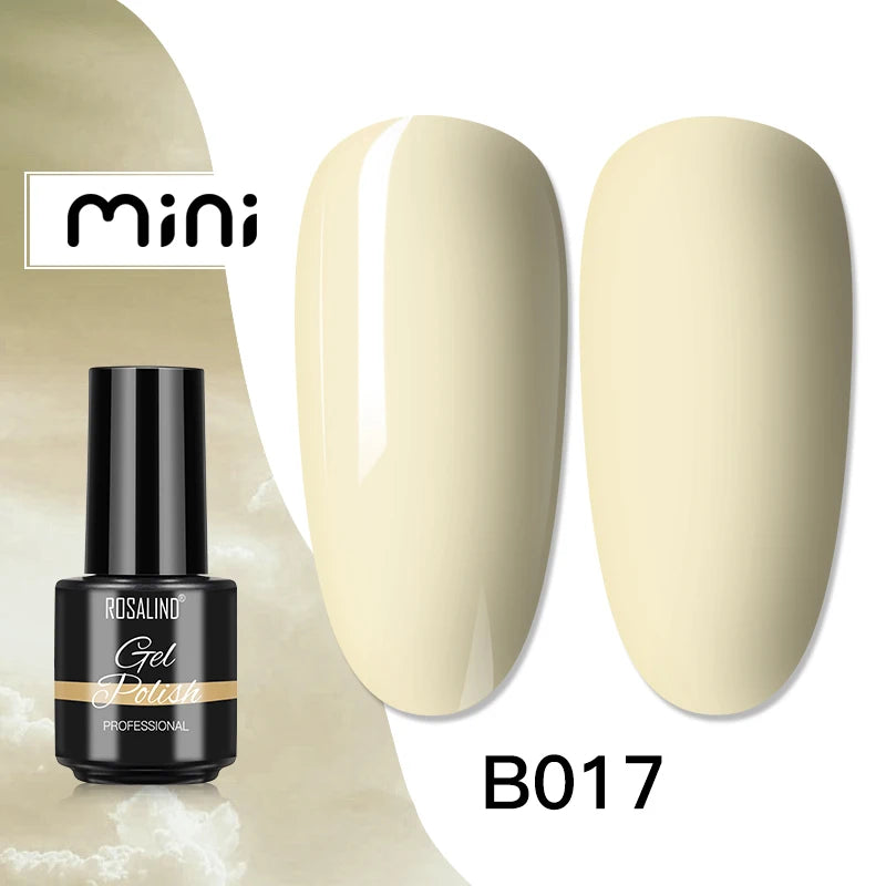 ROSALIND Bright Gel Nail Polish Mini 5ml Gel Polish Colorful Need UV Nail Lamp Semi-Permanent Base Top Gel Varnishes