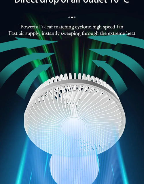 Load image into Gallery viewer, 3600mAh USB Desk Fan 4 Speed Adjustable Desktop Table Fan with Strong Wind Quiet Operation Kipas USB Oscillating Fan

