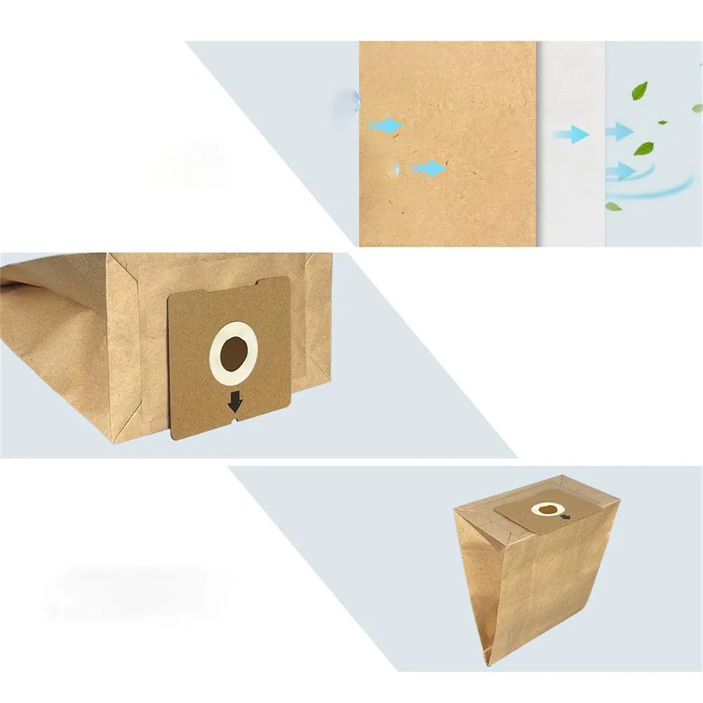 5pcs Universal Vacuum Cleaner Paper Bag Dust Collecting Bag Premium Replacement Board Household Appliances Accessories Trash Bag