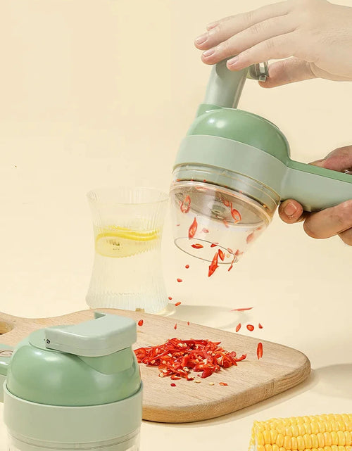 Load image into Gallery viewer, 4In1 Electric Vegetable Cutter Set Handheld Wireless Electric Garlic Masher Food Chopper Meat Grinder Machine Food Peel Slice
