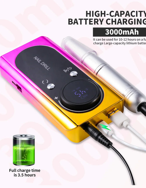 Load image into Gallery viewer, 45000RPM Nail Drill Machine Kit Rechargeable Electric Portable Nail Sander File for Gel Nails Polishing For Manicure Salon Home
