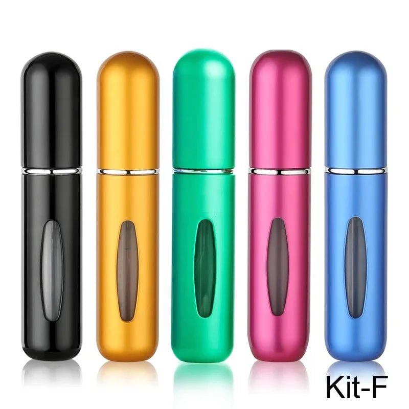 5pcs 5ml Mini Refillable Perfume Atomizer Aluminum Perfume Bottle Portable Perfume Spray Bottle Travel Parfume Mini Bottle
