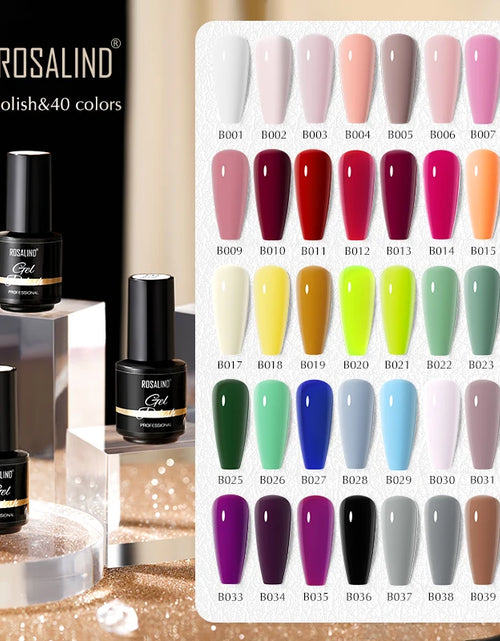 Load image into Gallery viewer, ROSALIND Bright Gel Nail Polish Mini 5ml Gel Polish Colorful Need UV Nail Lamp Semi-Permanent Base Top Gel Varnishes
