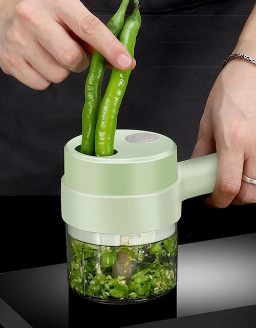 Load image into Gallery viewer, 4In1 Electric Vegetable Cutter Set Handheld Wireless Electric Garlic Masher Food Chopper Meat Grinder Machine Food Peel Slice
