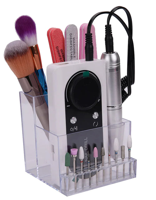 Load image into Gallery viewer, Nail Drill Bits Holder Display Clear Nail Display Box Transparent Makeup Storage Organizer Nail Manicure Tools
