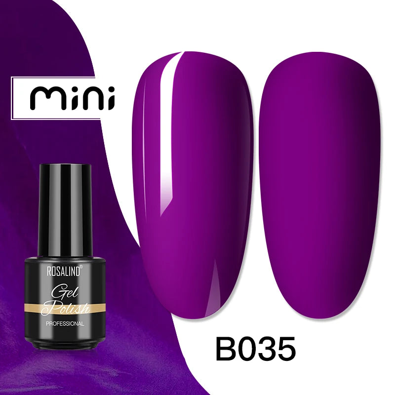 ROSALIND Bright Gel Nail Polish Mini 5ml Gel Polish Colorful Need UV Nail Lamp Semi-Permanent Base Top Gel Varnishes