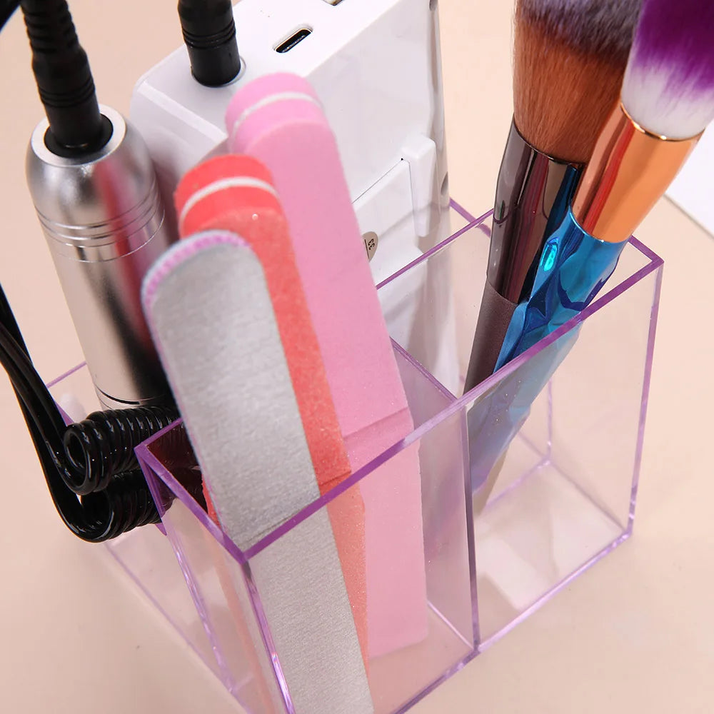 Nail Drill Bits Holder Display Clear Nail Display Box Transparent Makeup Storage Organizer Nail Manicure Tools