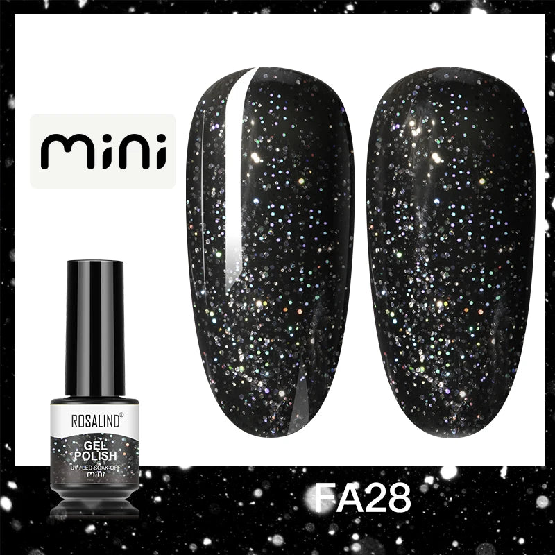 ROSALIND Bright Gel Nail Polish Mini 5ml Gel Polish Colorful Need UV Nail Lamp Semi-Permanent Base Top Gel Varnishes