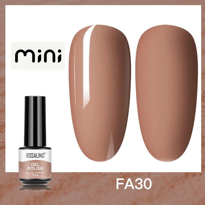 ROSALIND Bright Gel Nail Polish Mini 5ml Gel Polish Colorful Need UV Nail Lamp Semi-Permanent Base Top Gel Varnishes