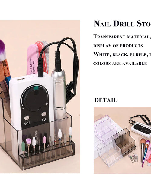 Load image into Gallery viewer, Nail Drill Bits Holder Display Clear Nail Display Box Transparent Makeup Storage Organizer Nail Manicure Tools
