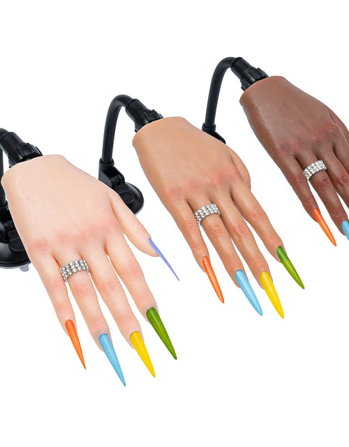 Load image into Gallery viewer, Nail Training Practice Hand For Acrylic Nails Silicone Fake Hands To Nail Practice Hand Model Filming Props Veikmv
