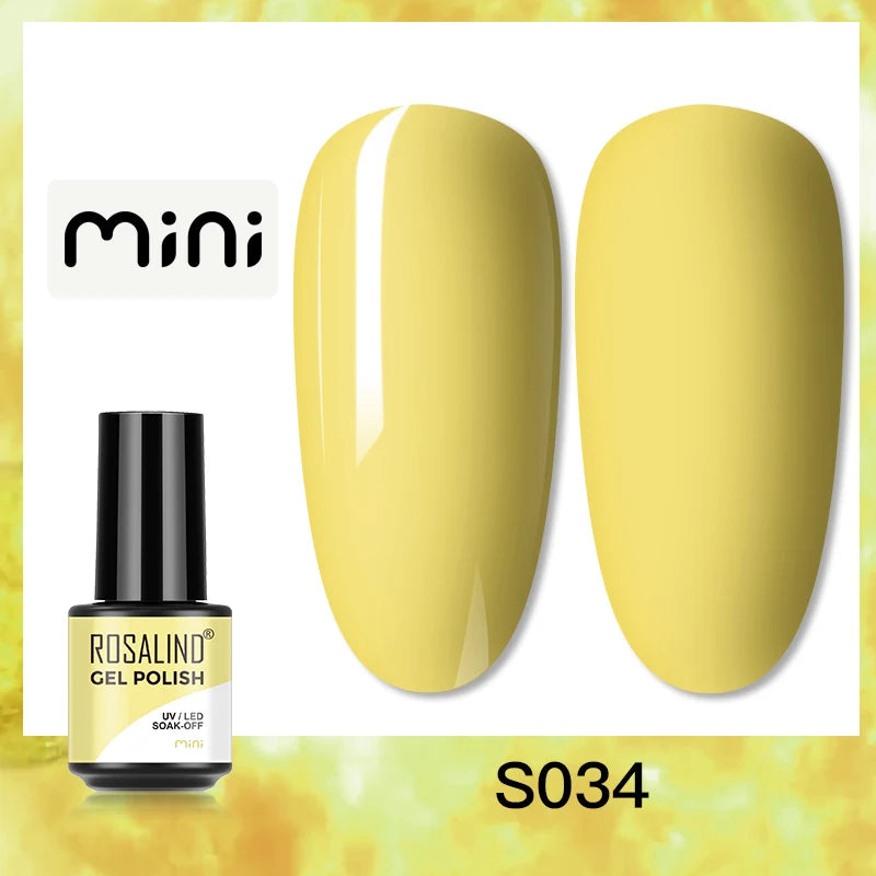ROSALIND Bright Gel Nail Polish Mini 5ml Gel Polish Colorful Need UV Nail Lamp Semi-Permanent Base Top Gel Varnishes