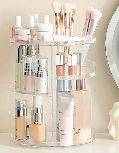 Load image into Gallery viewer, 360° Rotating Makeup Organizer, Spinning Bathroom Organizer Countertop, organizer for cosmetics,Cosmetic Holder Shelf,(Clear)
