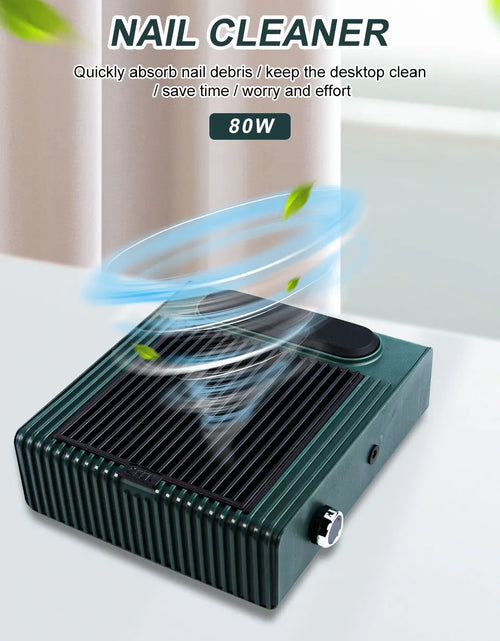 Load image into Gallery viewer, 80W Powerful Nail Dust Collector For Manicure Nail Vacuum Cleaner With Fitter Nail Dust Fan Manicure Salon Equipment
