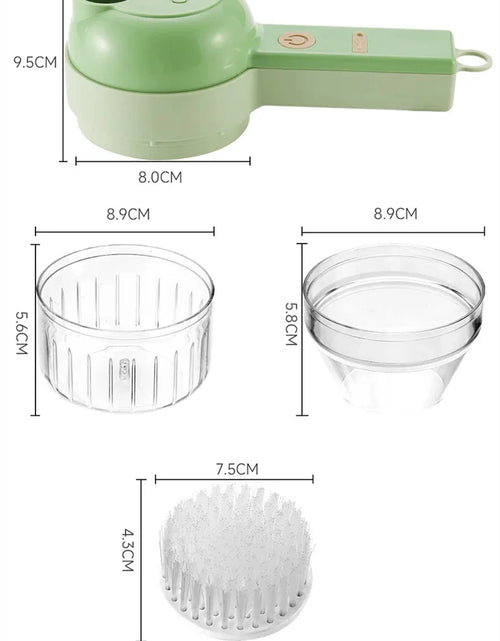 Load image into Gallery viewer, 4In1 Electric Vegetable Cutter Set Handheld Wireless Electric Garlic Masher Food Chopper Meat Grinder Machine Food Peel Slice
