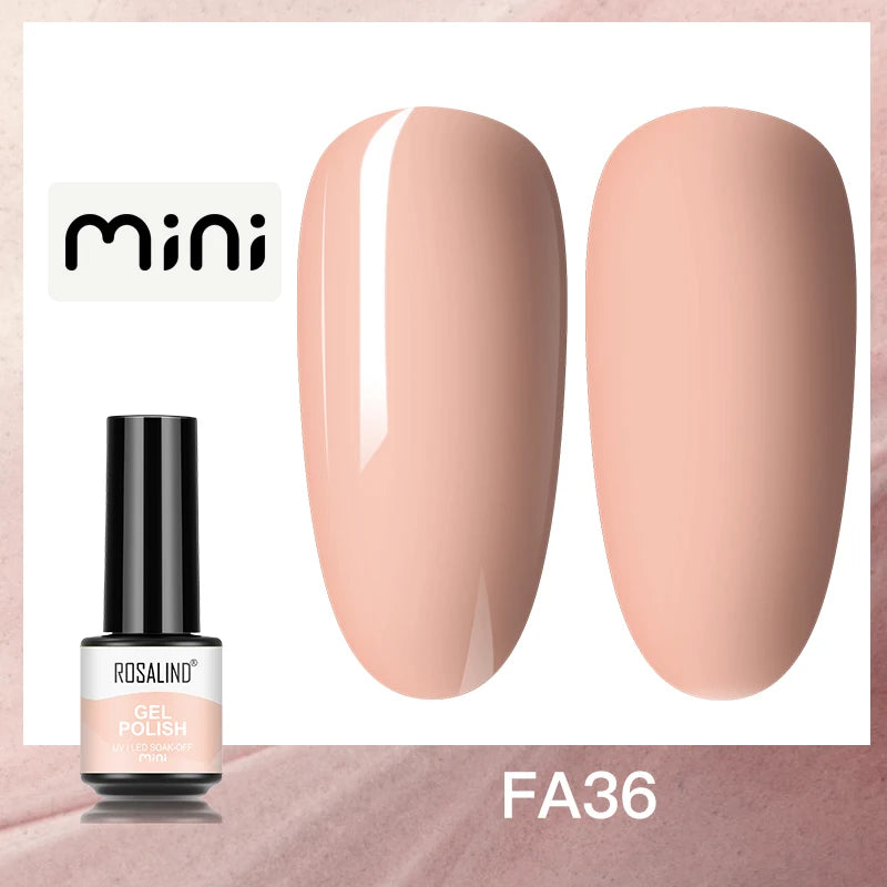 ROSALIND Bright Gel Nail Polish Mini 5ml Gel Polish Colorful Need UV Nail Lamp Semi-Permanent Base Top Gel Varnishes