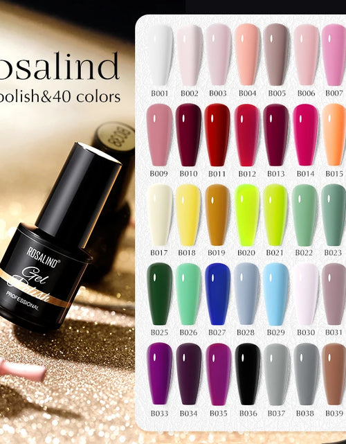 Load image into Gallery viewer, ROSALIND Bright Gel Nail Polish Mini 5ml Gel Polish Colorful Need UV Nail Lamp Semi-Permanent Base Top Gel Varnishes
