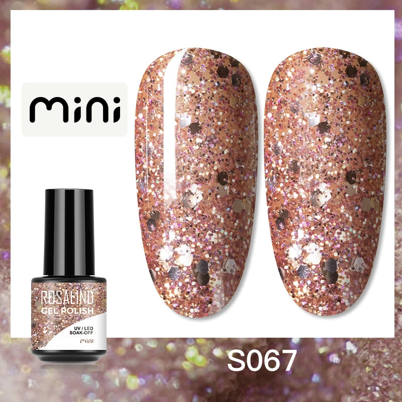 ROSALIND Bright Gel Nail Polish Mini 5ml Gel Polish Colorful Need UV Nail Lamp Semi-Permanent Base Top Gel Varnishes