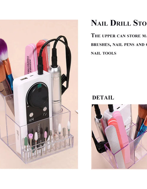 Load image into Gallery viewer, Nail Drill Bits Holder Display Clear Nail Display Box Transparent Makeup Storage Organizer Nail Manicure Tools
