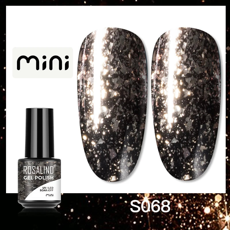 ROSALIND Bright Gel Nail Polish Mini 5ml Gel Polish Colorful Need UV Nail Lamp Semi-Permanent Base Top Gel Varnishes