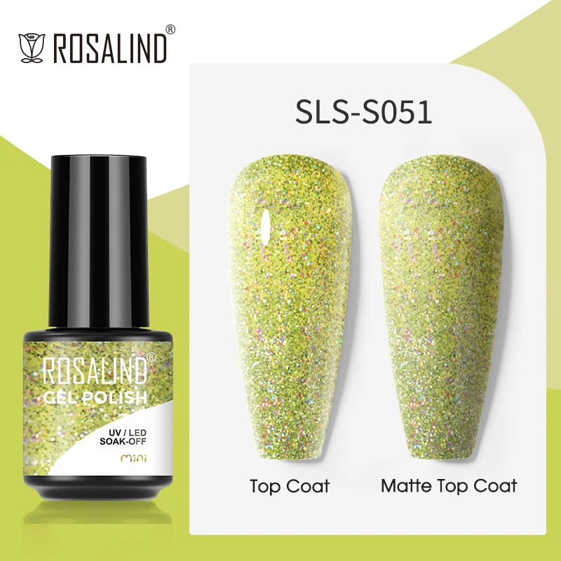 ROSALIND Bright Gel Nail Polish Mini 5ml Gel Polish Colorful Need UV Nail Lamp Semi-Permanent Base Top Gel Varnishes