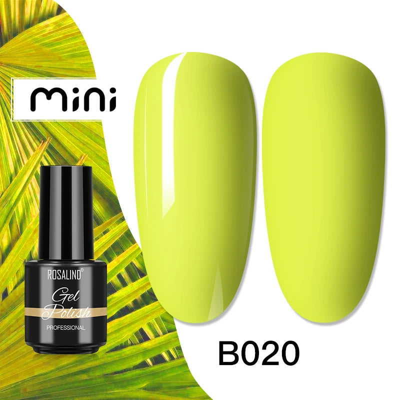 ROSALIND Bright Gel Nail Polish Mini 5ml Gel Polish Colorful Need UV Nail Lamp Semi-Permanent Base Top Gel Varnishes