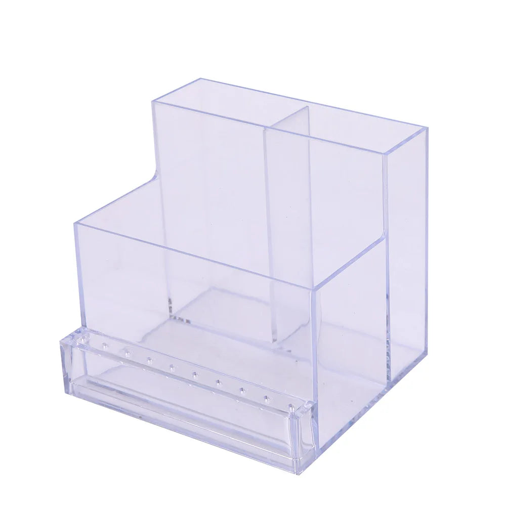 Nail Drill Bits Holder Display Clear Nail Display Box Transparent Makeup Storage Organizer Nail Manicure Tools