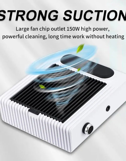 Load image into Gallery viewer, 80W Powerful Nail Dust Collector For Manicure Nail Vacuum Cleaner With Fitter Nail Dust Fan Manicure Salon Equipment
