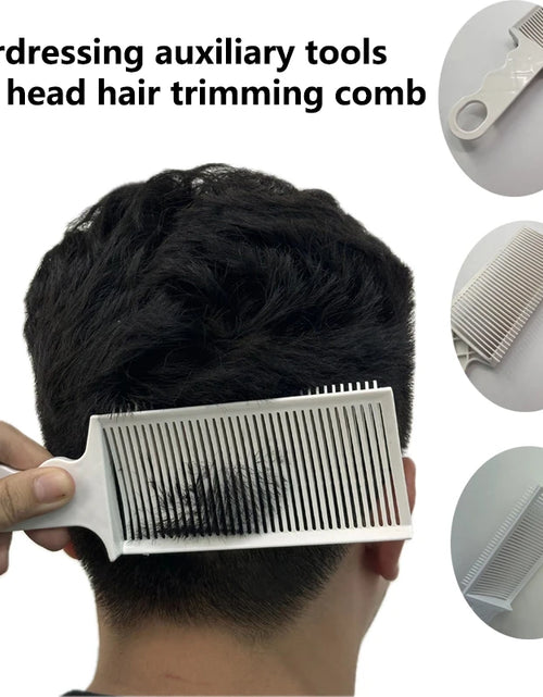 Load image into Gallery viewer, 1pc Hair cutting aids Plastic Flat head push Trimming comb Men&#39;s trimming Design major Flat comb Dedicated to hair salons
