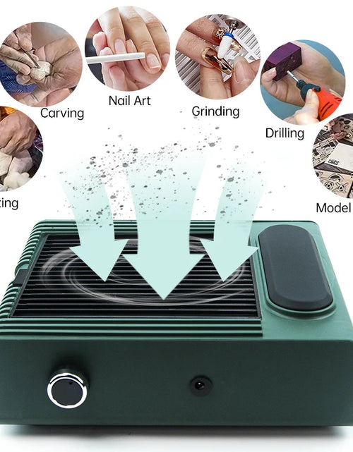 Load image into Gallery viewer, 80W Powerful Nail Dust Collector For Manicure Nail Vacuum Cleaner With Fitter Nail Dust Fan Manicure Salon Equipment
