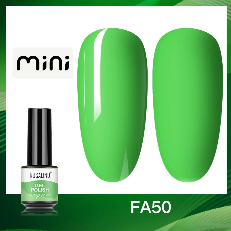 ROSALIND Bright Gel Nail Polish Mini 5ml Gel Polish Colorful Need UV Nail Lamp Semi-Permanent Base Top Gel Varnishes