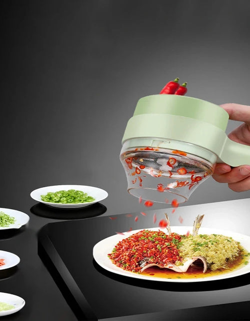 Load image into Gallery viewer, 4In1 Electric Vegetable Cutter Set Handheld Wireless Electric Garlic Masher Food Chopper Meat Grinder Machine Food Peel Slice
