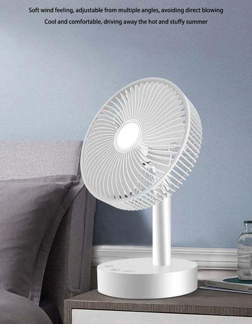 Load image into Gallery viewer, 3600mAh USB Desk Fan 4 Speed Adjustable Desktop Table Fan with Strong Wind Quiet Operation Kipas USB Oscillating Fan
