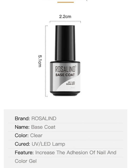Load image into Gallery viewer, ROSALIND Bright Gel Nail Polish Mini 5ml Gel Polish Colorful Need UV Nail Lamp Semi-Permanent Base Top Gel Varnishes
