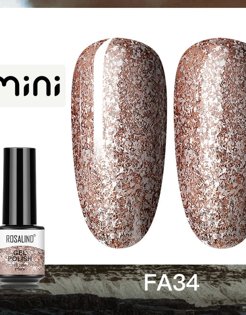 Load image into Gallery viewer, ROSALIND Bright Gel Nail Polish Mini 5ml Gel Polish Colorful Need UV Nail Lamp Semi-Permanent Base Top Gel Varnishes
