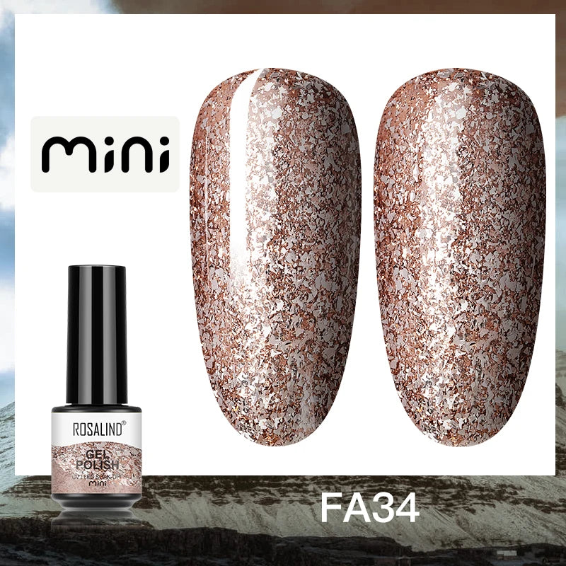ROSALIND Bright Gel Nail Polish Mini 5ml Gel Polish Colorful Need UV Nail Lamp Semi-Permanent Base Top Gel Varnishes