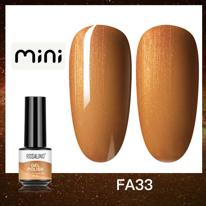 ROSALIND Bright Gel Nail Polish Mini 5ml Gel Polish Colorful Need UV Nail Lamp Semi-Permanent Base Top Gel Varnishes