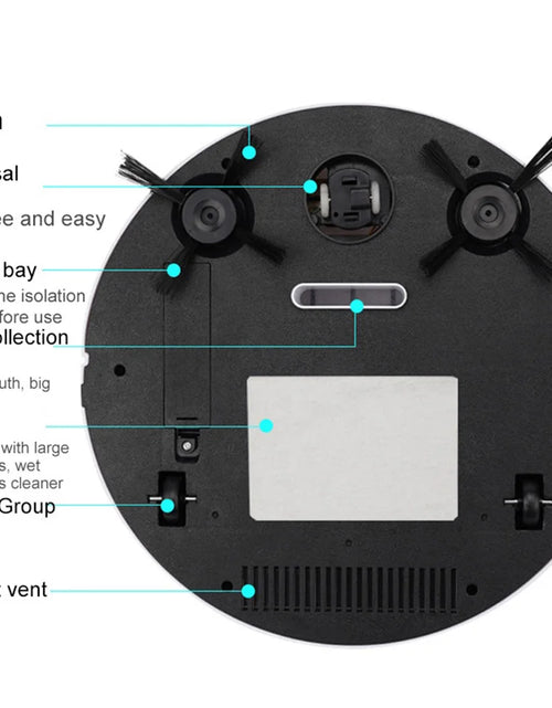 Load image into Gallery viewer, 3-in-1 Robot Vacuum Cleaner USB Rechargeable 1000Pa Suction Robotic Vacuum and Mop Combo for Home Floor Washing Carpet Pet Hair
